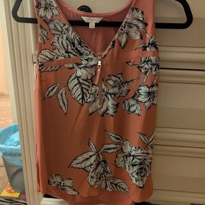 Candie's Coral and Black Floral Tank Top